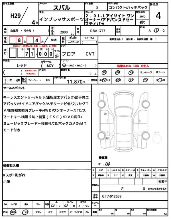 Ref:AUX-19831880 SUBARU IMPREZA SPORTS 2017 - Image 21