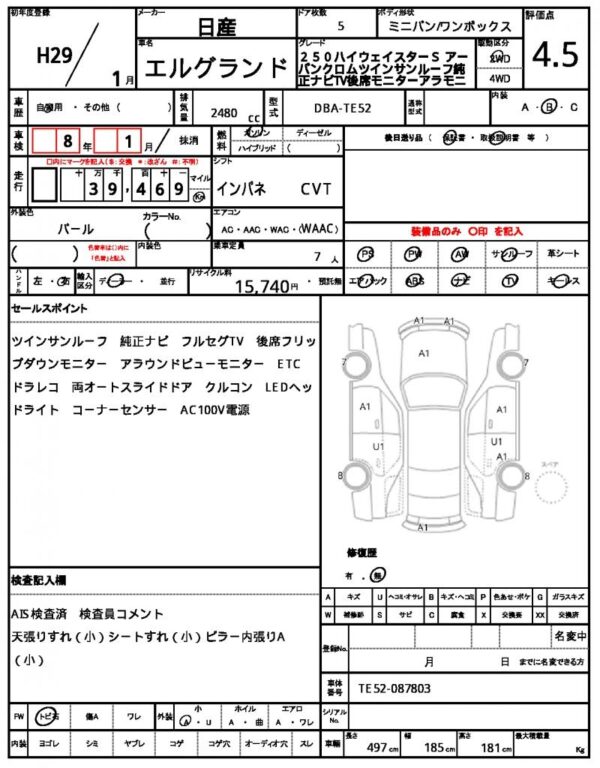 Ref:AUX-19882006 NISSAN ELGRAND 2017 - Image 21