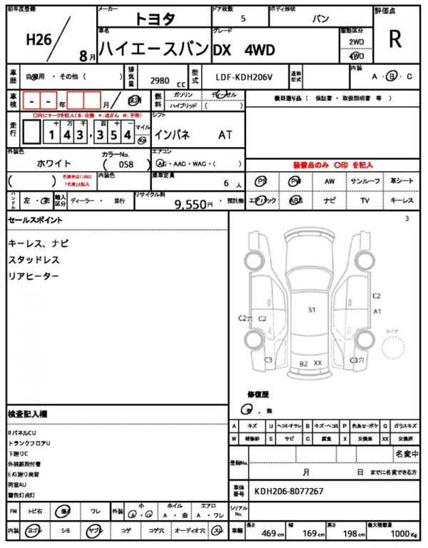 Ref:AUX-19902562 TOYOTA HIACE VAN 2014 - Image 5