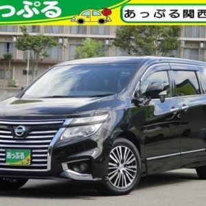 2017 Nissan Elgrand black gasoline used car Japan export