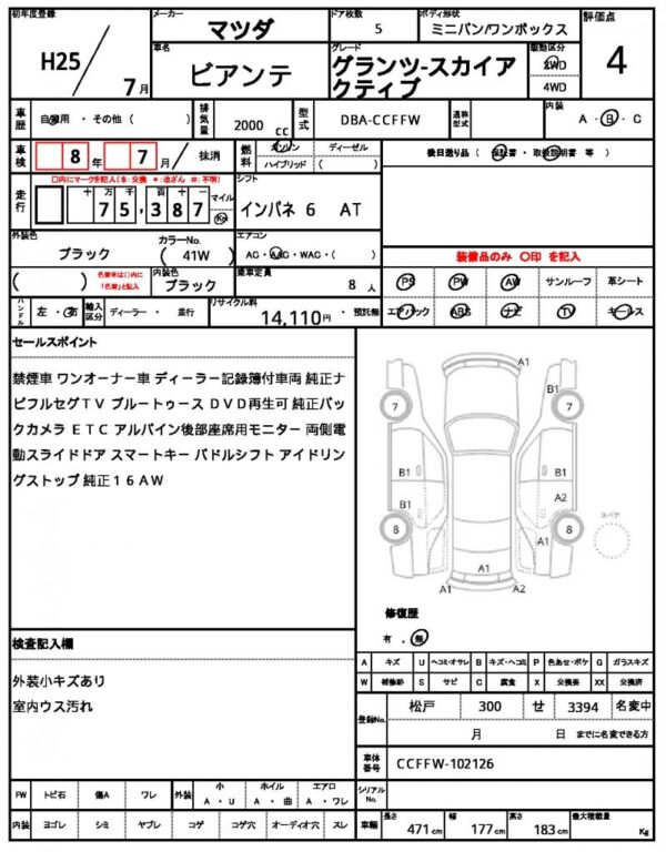 Ref:AUX-19945483 MAZDA BIANTE 2013 - Image 21
