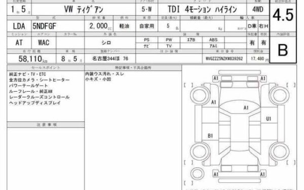 Ref:AUX-19965016 VOLKSWAGEN TIGUAN 2019 - Image 7