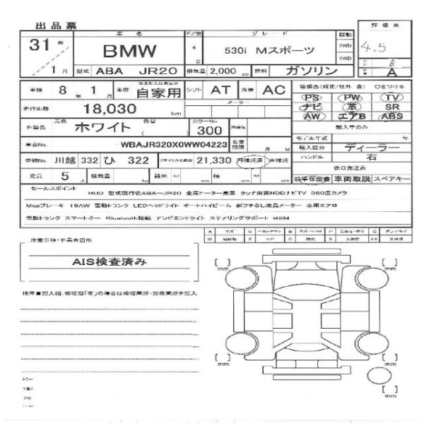 Ref:AUX-19980280 BMW 5 SERIES 2019 - Image 11