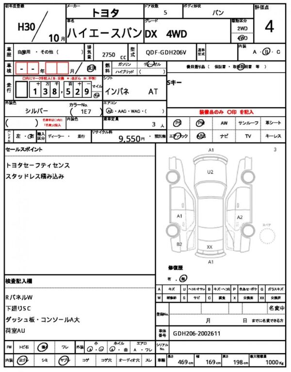 Ref:AUX-19992781 TOYOTA HIACE VAN 2018 - Image 5