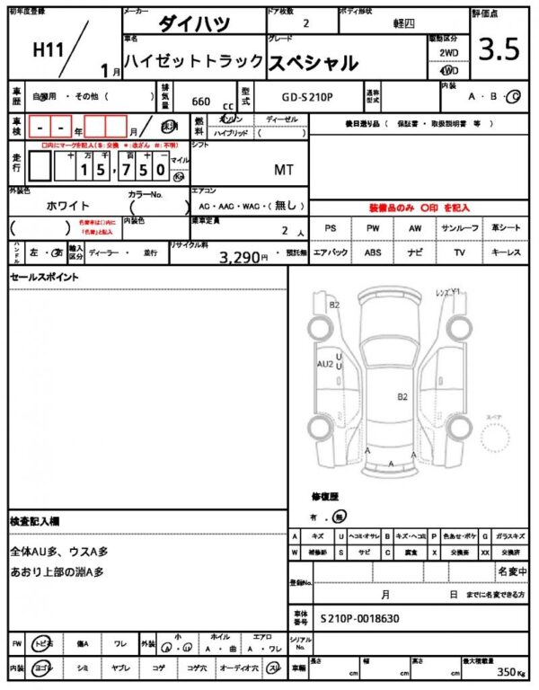 Ref:AUX-20024524 DAIHATSU HIJET TRUCK 1999 - Image 10