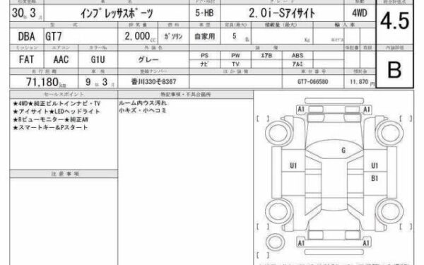 Ref:AUX-20081269 SUBARU IMPREZA SPORTS 2018 - Image 6