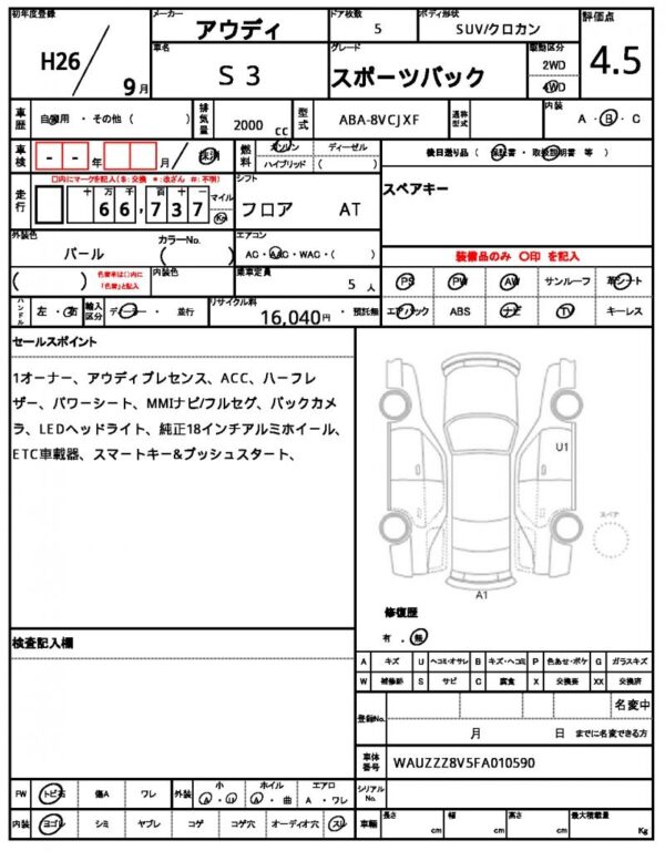 Ref:AUX-20125077 AUDI S3 2014 - Image 7