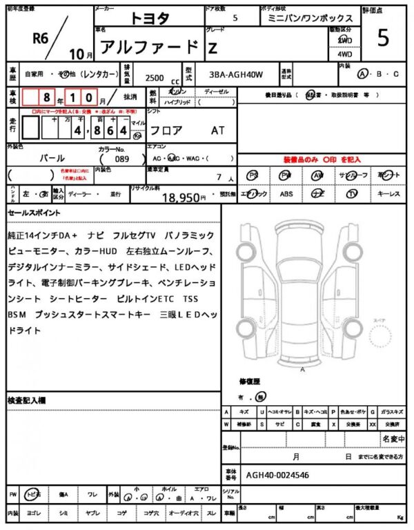Ref:AUX-20138192 TOYOTA ALPHARD 2024 - Image 6