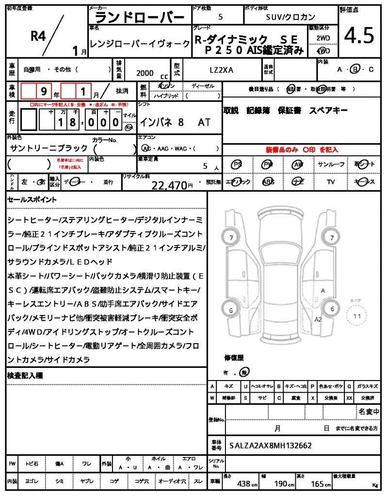 Ref:AUX-20190072 LAND ROVER RANGE ROVER EVOQUE 2022 - Image 21
