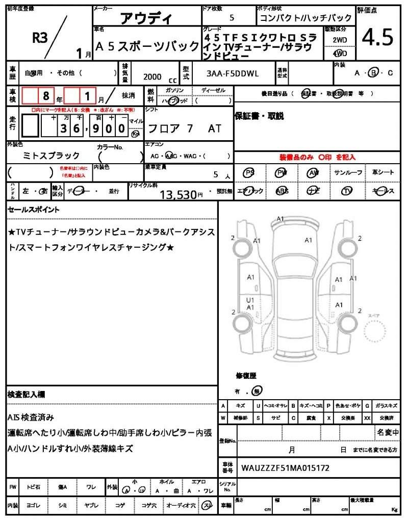 Ref:AUX-20277486 AUDI A5 SPORTBACK 2021 - Image 21