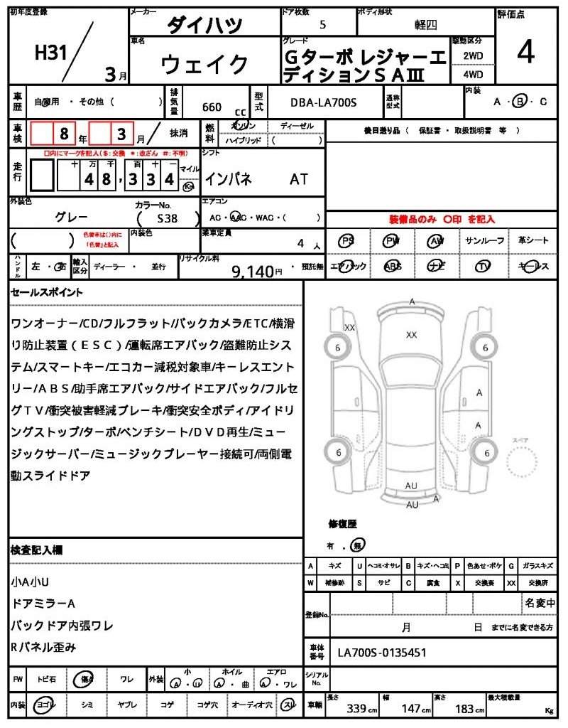 Ref:AUX-20329317 DAIHATSU WAKE 2019 - Image 17