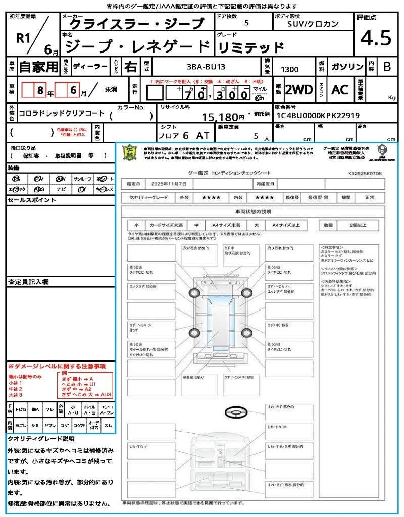 Ref:AUX-20433347 CHRYSLER JEEP JEEP RENEGADE 2019 - Image 16
