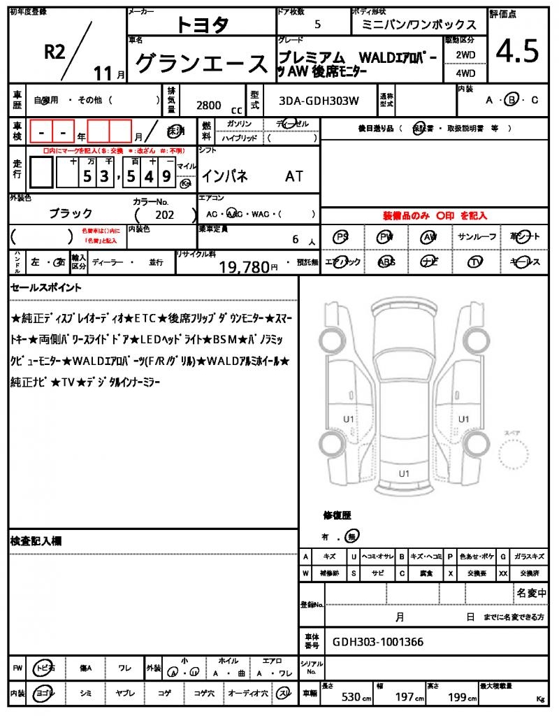 Ref:AUX-20521939 TOYOTA GRANACE 2020 - Image 7