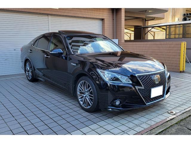 Ref:AUX-20573539 TOYOTA CROWN HYBRID 2013 1 2013 Toyota Crown Hybrid black hybrid used car Japan export