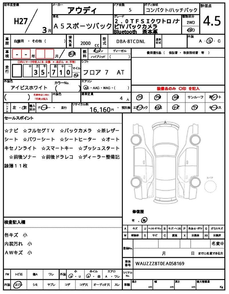 Ref:AUX-20595284 AUDI A5 SPORTBACK 2015 - Image 21