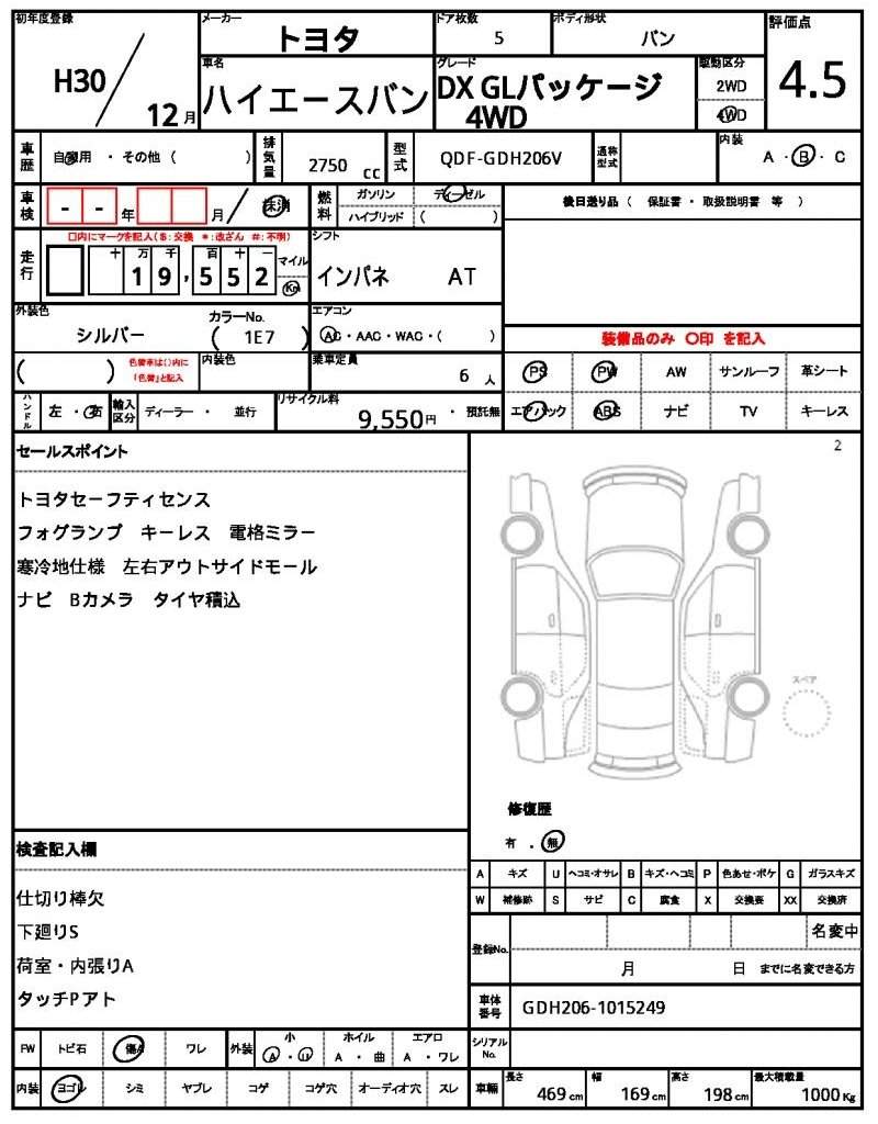 Ref:AUX-20612642 TOYOTA HIACE VAN 2018 - Image 5