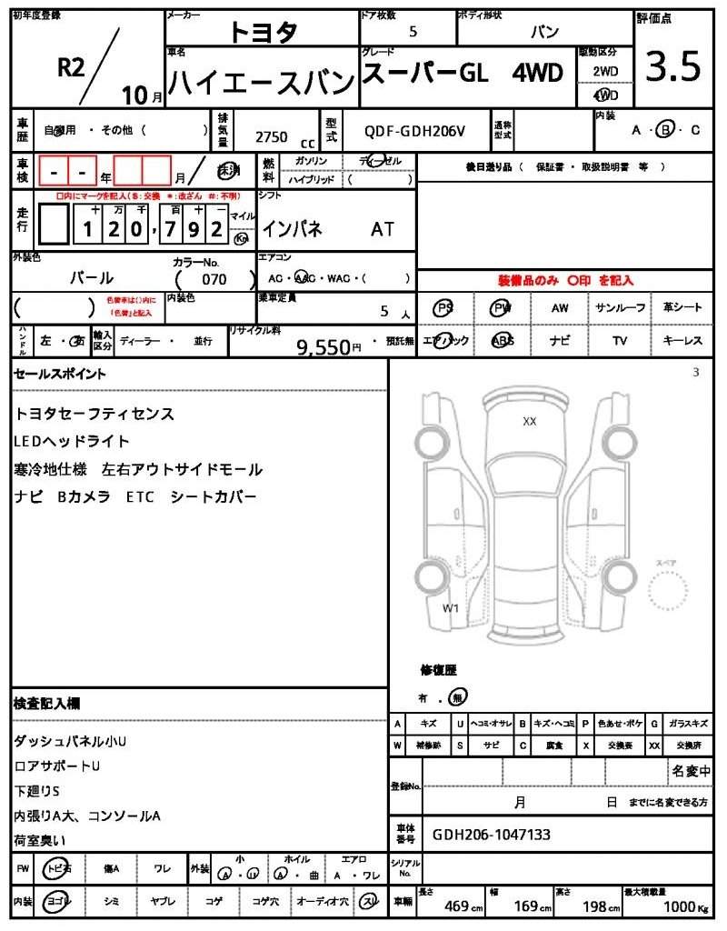 Ref:AUX-20612648 TOYOTA HIACE VAN 2020 - Image 5
