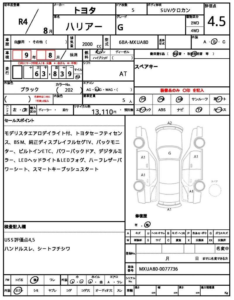 Ref:AUX-20619829 TOYOTA HARRIER 2022 - Image 7