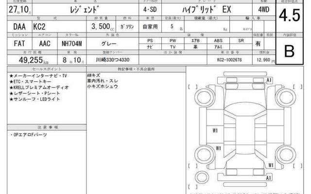 Ref:AUX-20737172 HONDA LEGEND 2015 - Image 6