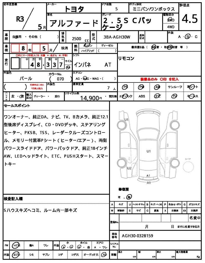Ref:AUX-20746990 TOYOTA ALPHARD 2021 - Image 7