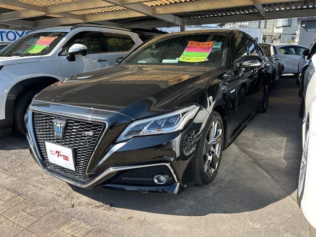 Ref:AUX-20776995 TOYOTA CROWN HYBRID 2019 1 2019 Toyota Crown Hybrid black hybrid used car Japan export
