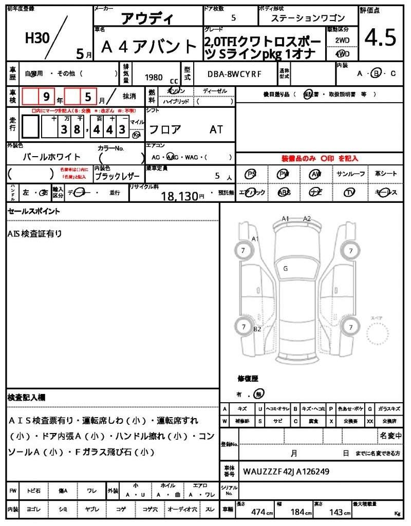 Ref:AUX-20816912 AUDI A4 AVANT 2018 - Image 21