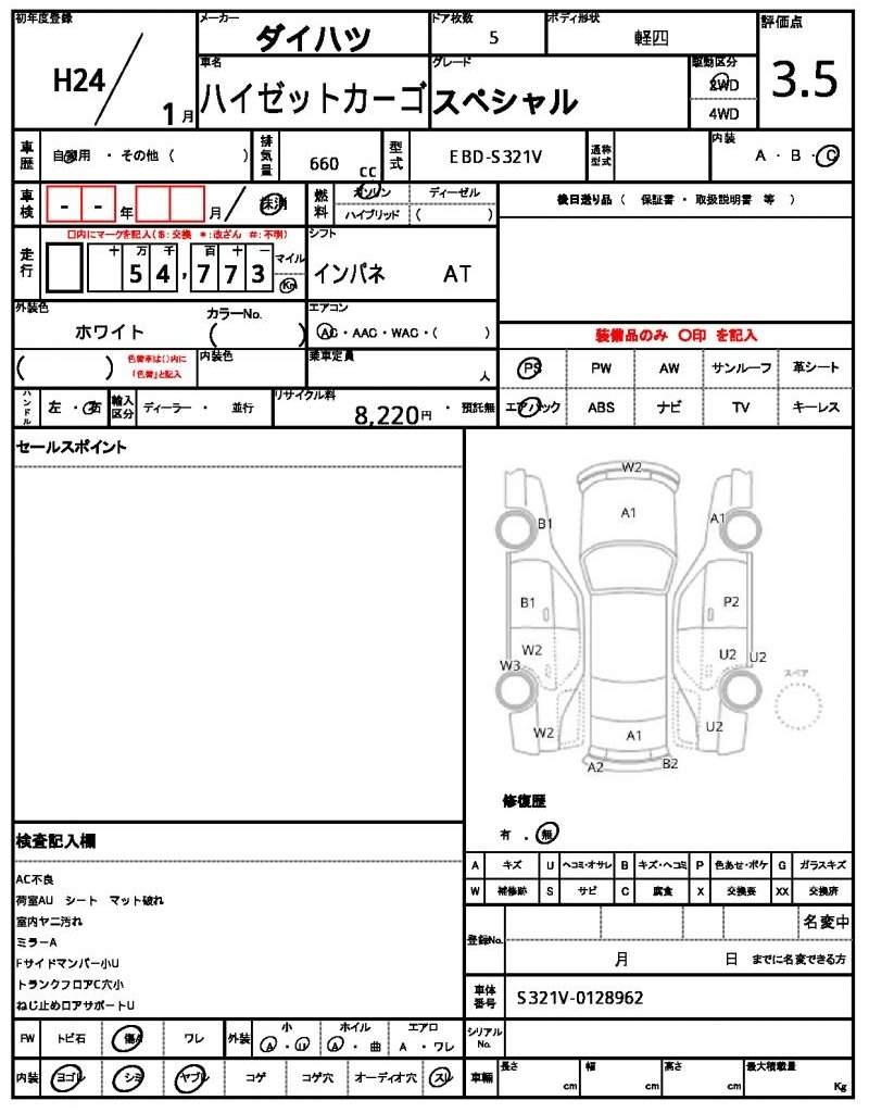 Ref:AUX-20846484 DAIHATSU HIJET CARGO 2012 - Image 19