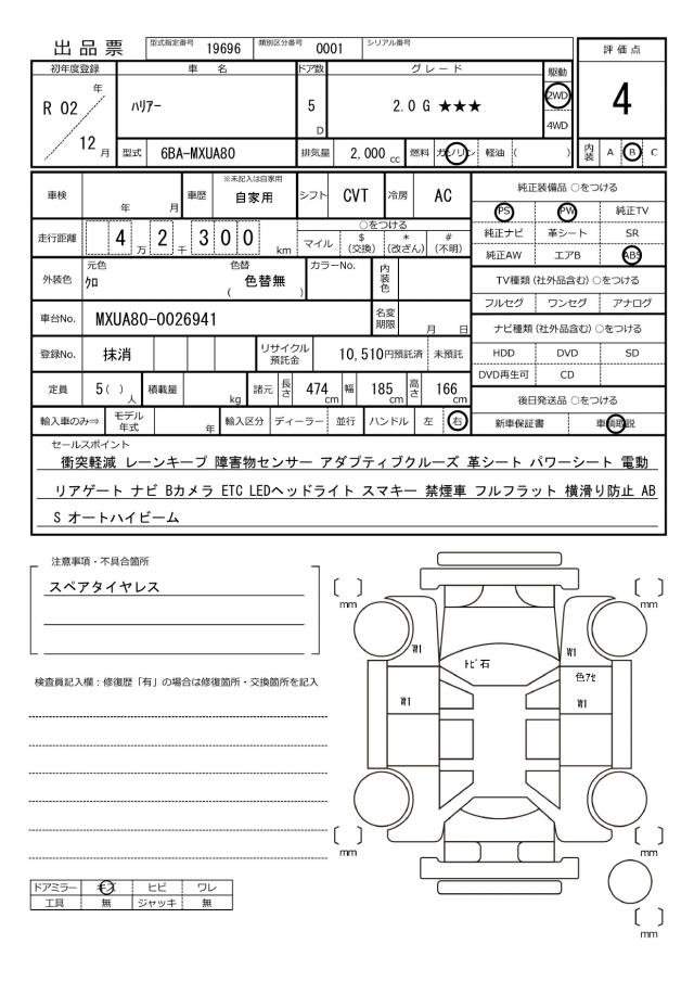 Ref:AUX-20969353 TOYOTA HARRIER 2020 - Image 20