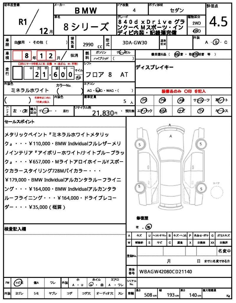 Ref:AUX-20975104 BMW 8 SERIES 2019 - Image 21