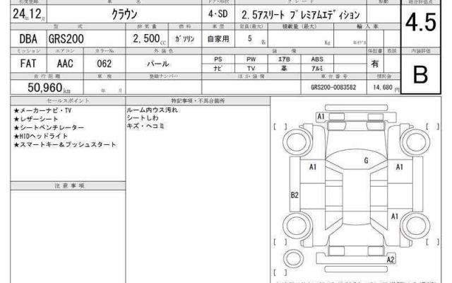 Ref:AUX-20996653 TOYOTA CROWN 2012 - Image 6