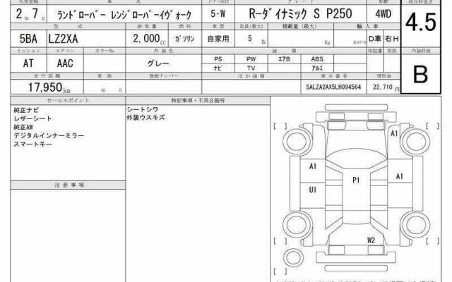 Ref:AUX-21150227 LAND ROVER RANGE ROVER EVOQUE 2020 - Image 15