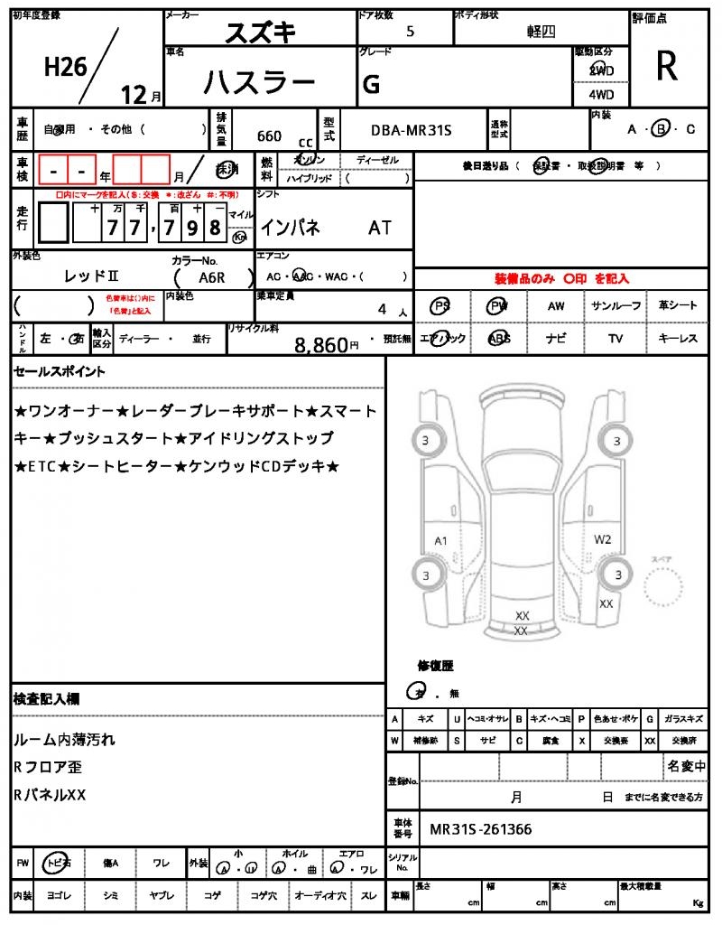 Ref:AUX-21276652 SUZUKI HUSTLER 2014 - Image 15