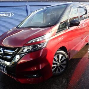 2017 Nissan Serena red hybrid used car Japan export