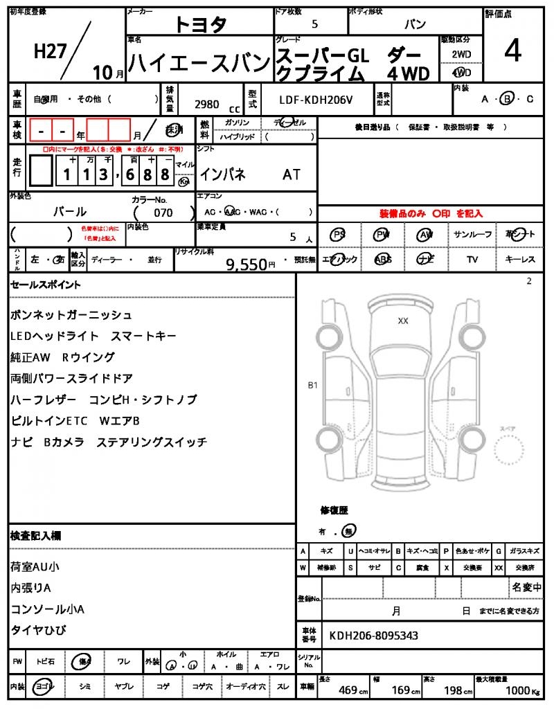 Ref:AUX-21552961 TOYOTA HIACE VAN 2015 - Image 5