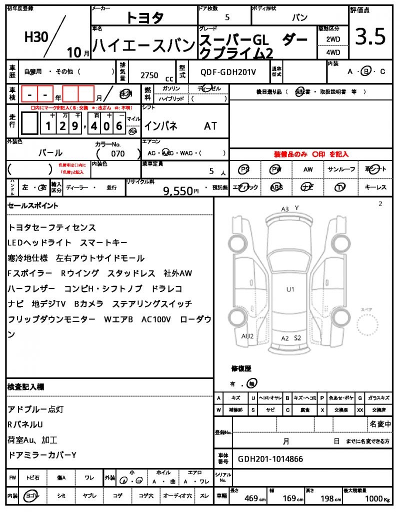 Ref:AUX-21553143 TOYOTA HIACE VAN 2018 - Image 5