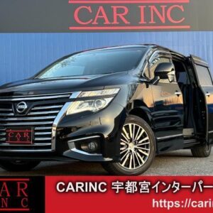 2016 Nissan Elgrand black gasoline used car Japan export