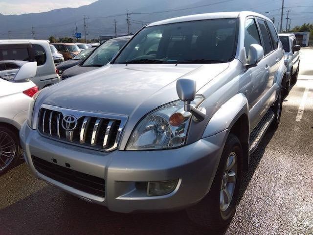 Ref:AUX-21741215 TOYOTA LAND CRUISER PRADO 2003 1 2003 Toyota Land Cruiser Prado silver diesel used car Japan export
