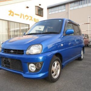 2002 Subaru Pleo blue gasoline used car Japan export