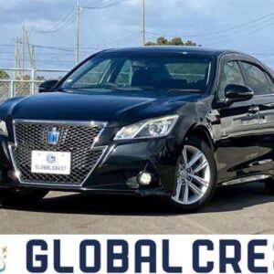 2014 Toyota Crown Hybrid black gasoline used car Japan export