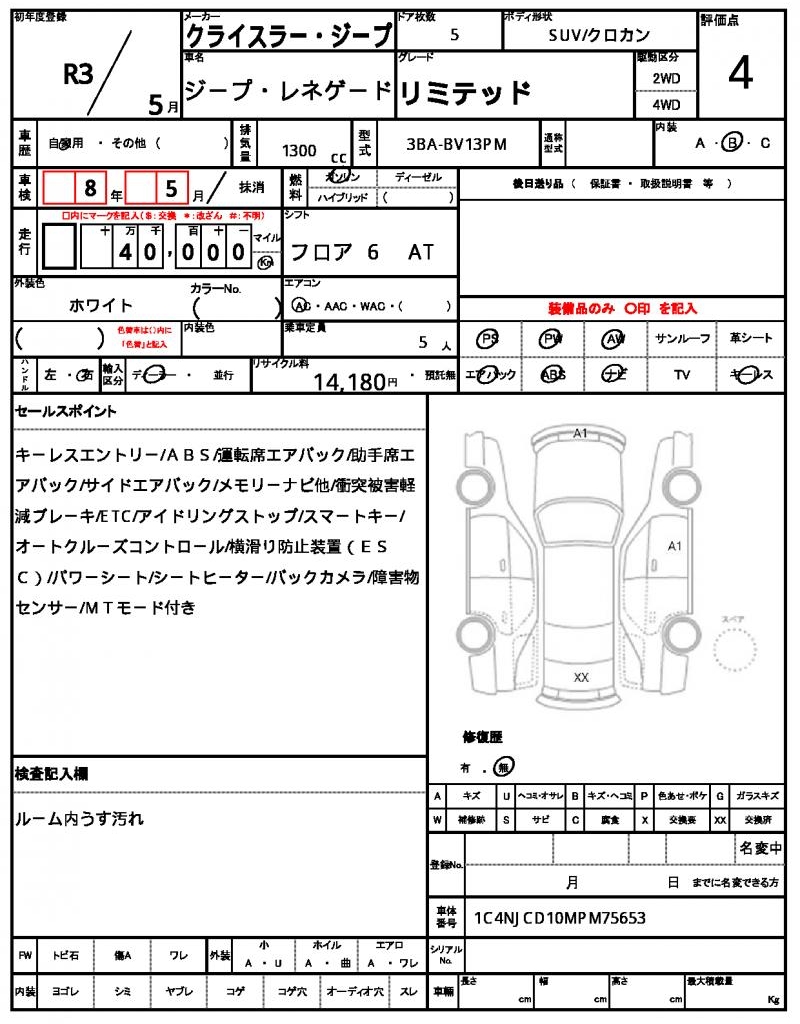 Ref:AUX-22062580 CHRYSLER JEEP JEEP RENEGADE 2021 - Image 21