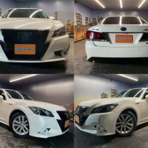 2014 Toyota Crown Hybrid pearl gasoline used car Japan export