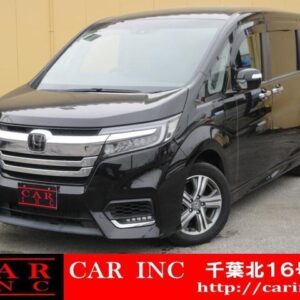 2018 Honda Stepwagon Spada black hybrid used car Japan export
