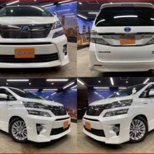 2013 Toyota Vellfire Hybrid white gasoline used car Japan export