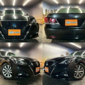 2016 Toyota Crown Hybrid black gasoline used car Japan export