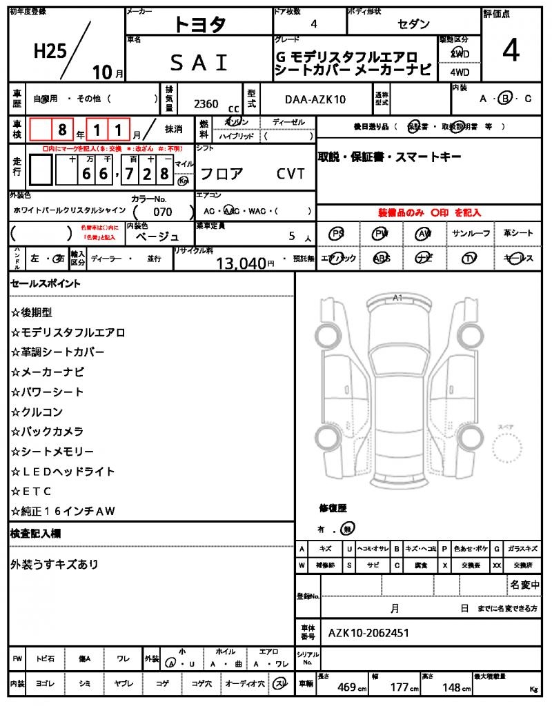 Ref:AUX-22640774 TOYOTA SAI 2013 10 Ref:AUX-22640774 TOYOTA SAI 2013 - Image 10