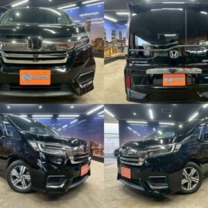 2017 Honda Stepwagon Spada black gasoline used car Japan export