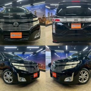 2010 Nissan Elgrand black gasoline used car Japan export