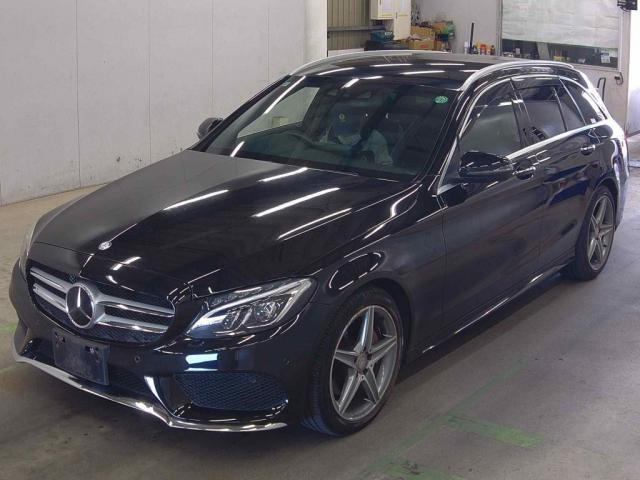 Ref:AUX-22761017 MERCEDES BENZ C-CLASS STATIONWAGON 2015 1 2015 Mercedes Benz C-Class Stationwagon black gasoline used car Japan export