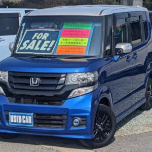 2016 Honda N-Box Custom blue gasoline used car Japan export