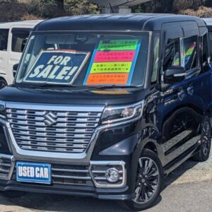2018 Suzuki Spacia Custom black gasoline used car Japan export